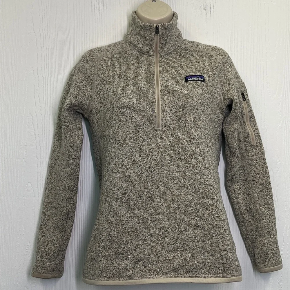 Patagonia - Better Sweater Quarter Zip Quarter Natural Beige Pullover Size XS